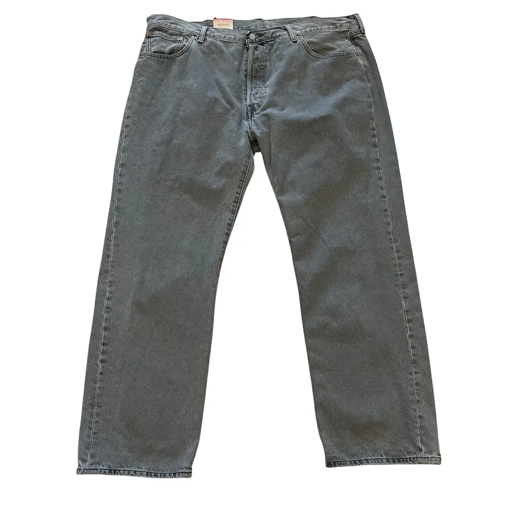 Levis 501‎ Original Mens Grey Straight Leg Button Fly Jeans W44 L34 Irregular